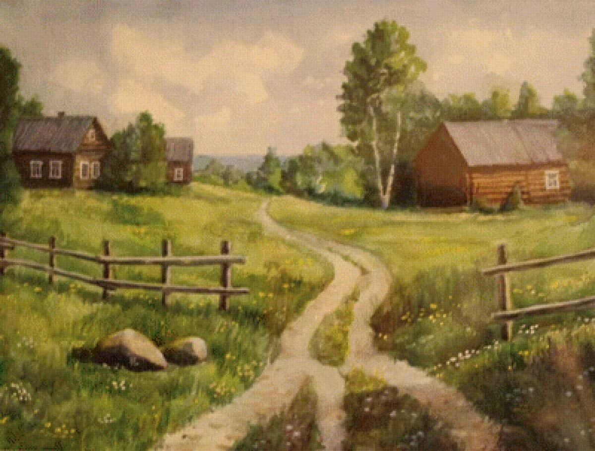 Рисунок картинка деревня