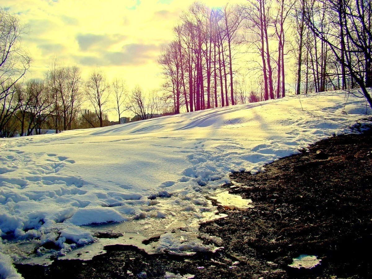 Снег весной картинки