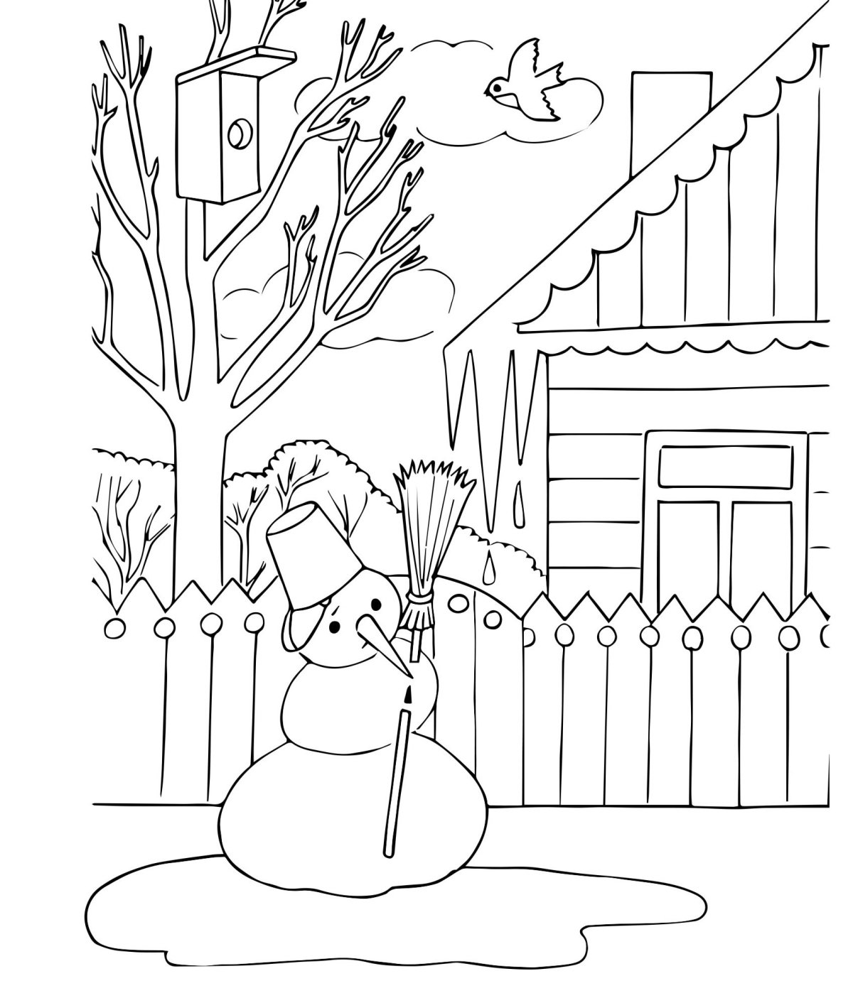 Весенние картинки для детей раскраска