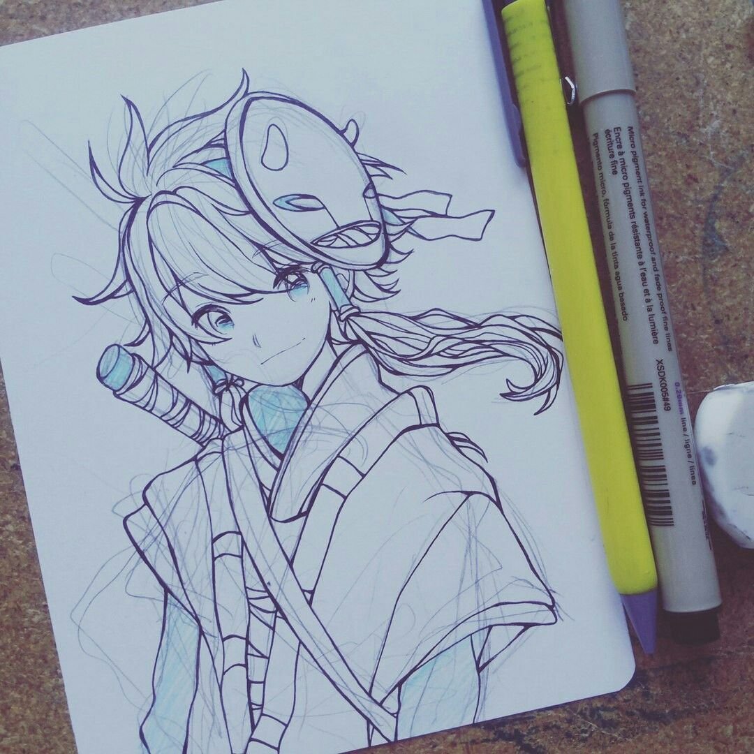 Аниме картинки для срисовки карандашом