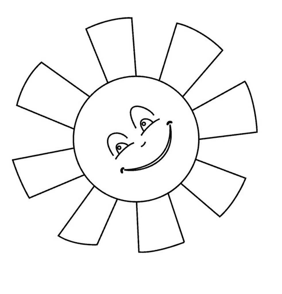 Раскраска для детей  Солнышко