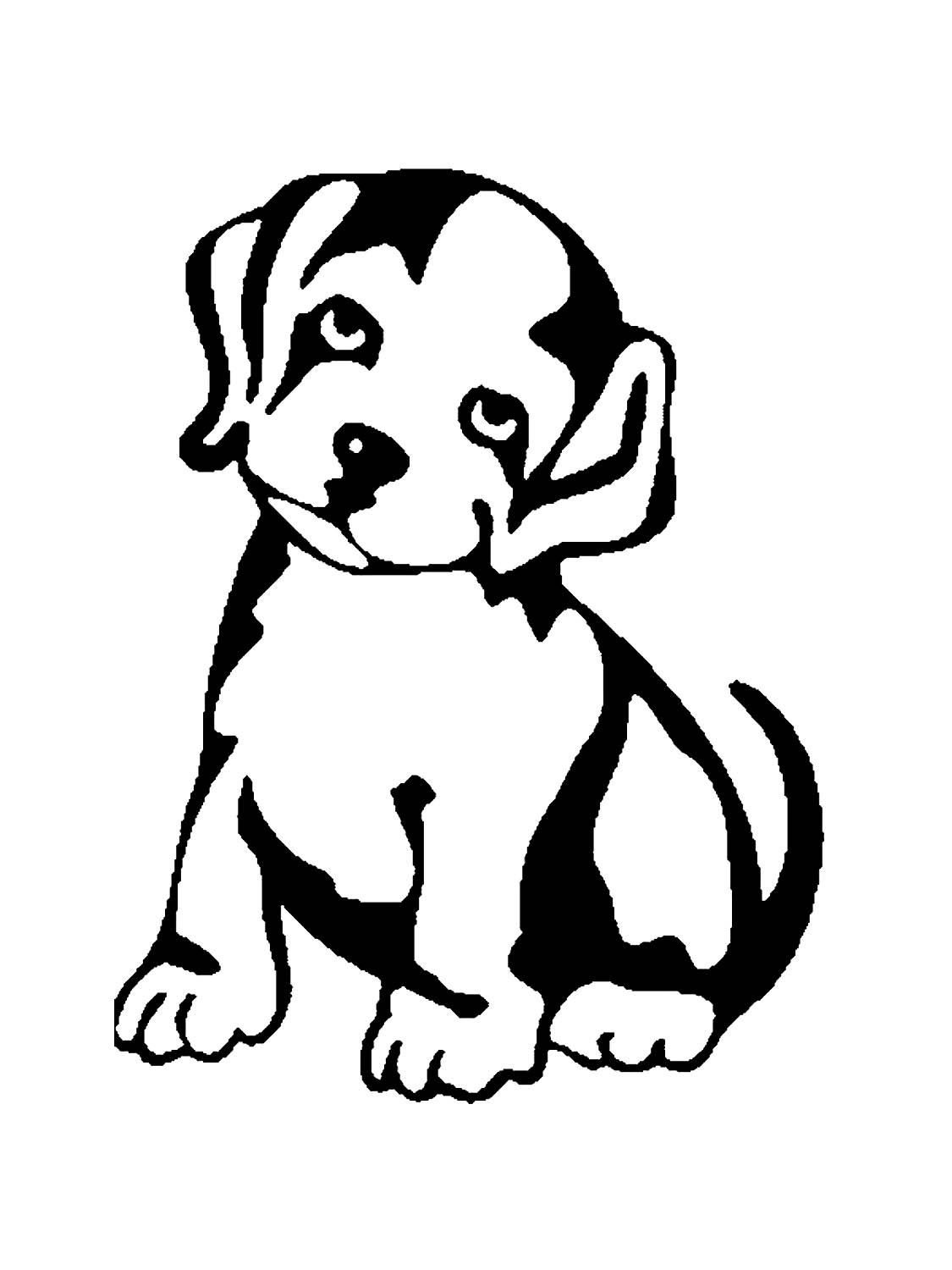 Собачка черно белая картинка