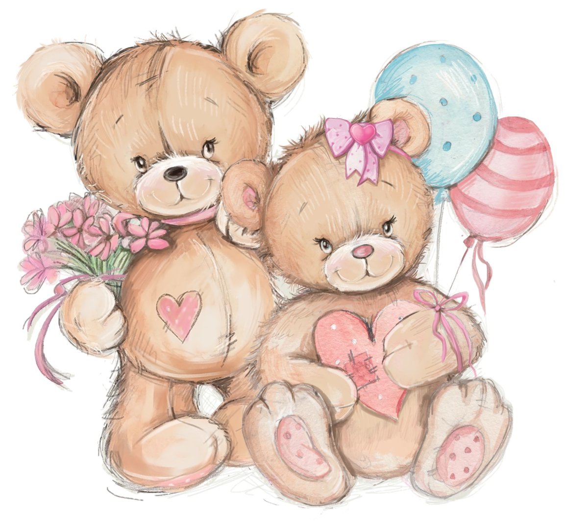 Милые мишки картинки для срисовки